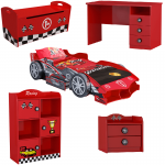 Set Formula 1 Car -5 piese (pat,noptiera, biblioteca, banca, birou)
